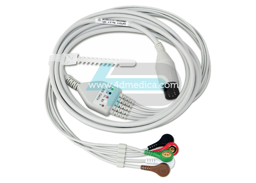 Cable ECG anti desfibrilación 5 leads monitor 8000Vet