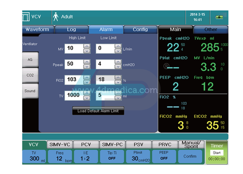 Equipo de anestesia Veterinaria 4DAX-500V